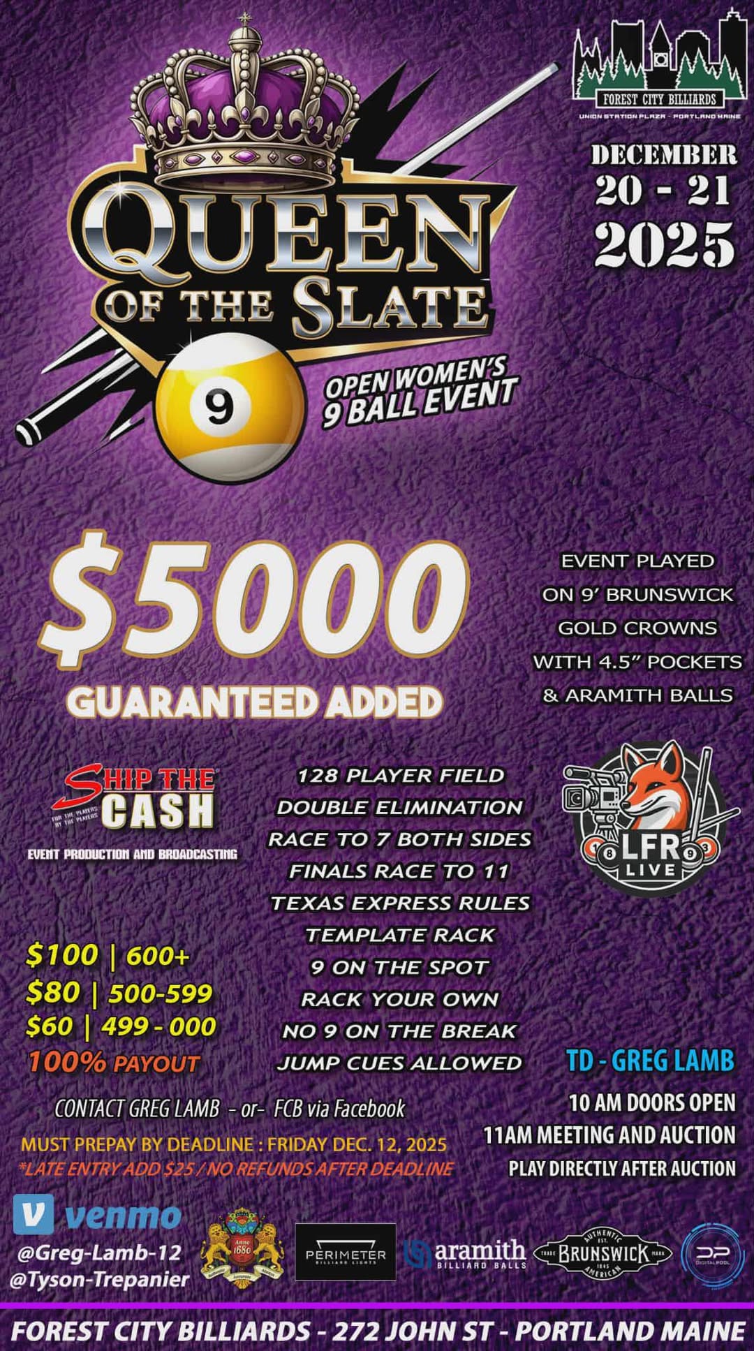 Tournament flyer / rules image